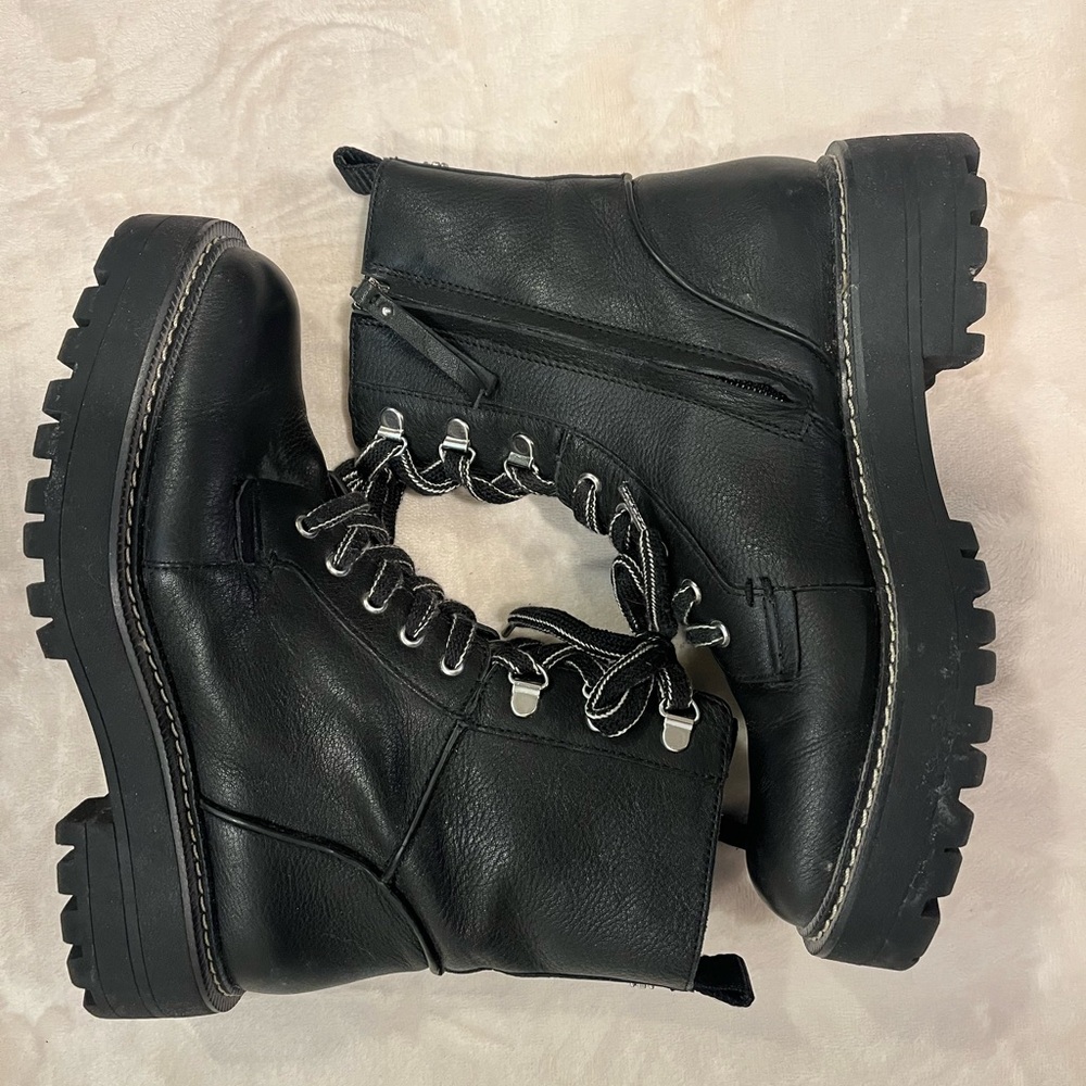 Sam Edelman Black Leather Moto Boots